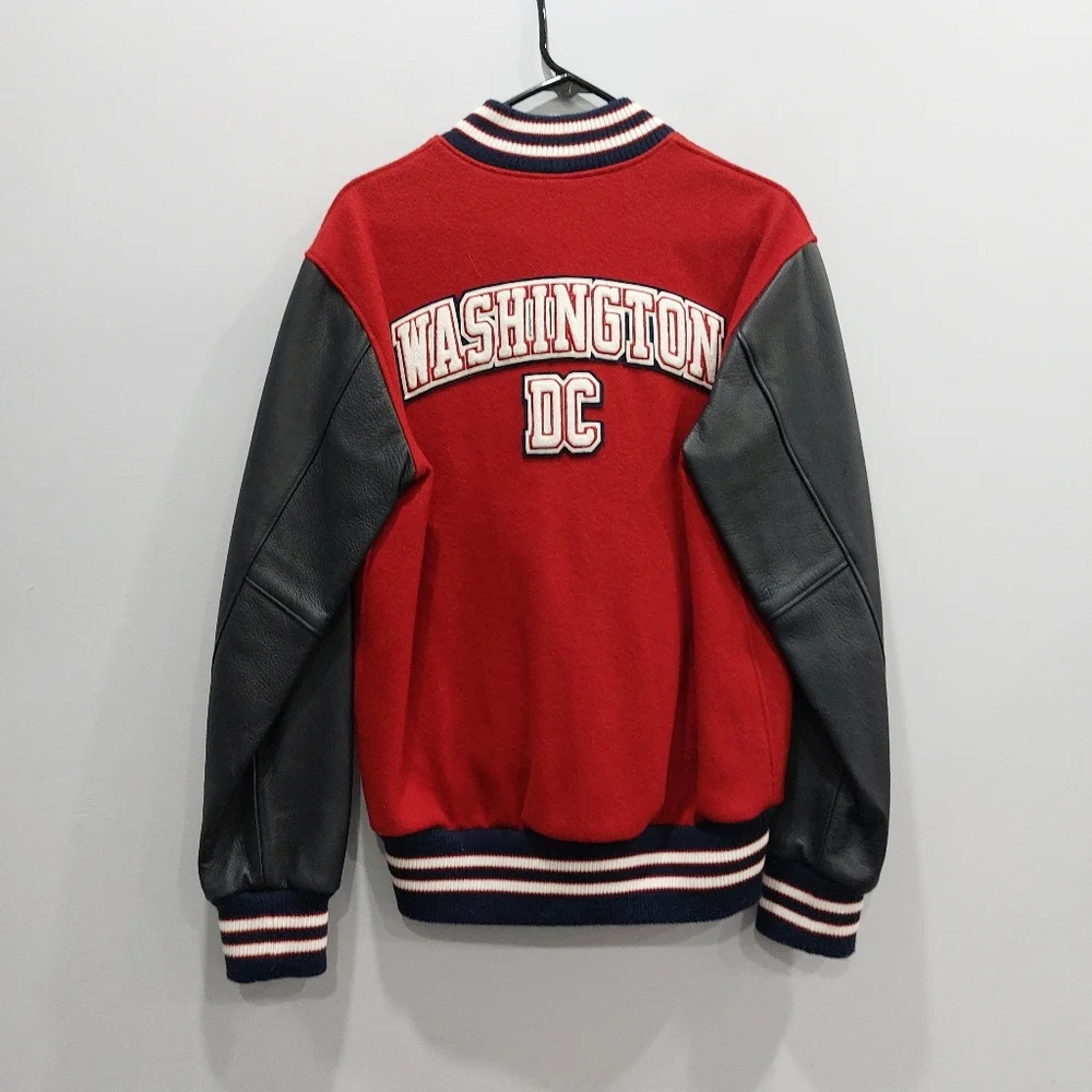 Roots Washington DC Award Leather Wool Varsity Letterman Jacket Medium - Picture 6 of 7